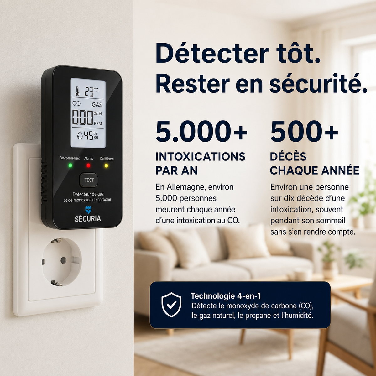 SÉCURIA™ | 4-in-1-Sicherheitsmelder