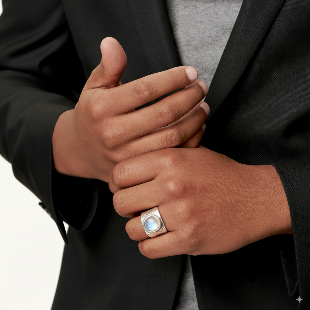 Bague en pierre de lune bohème