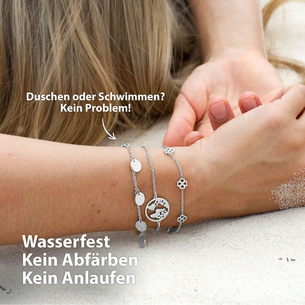 Bundle: BonnyBliss Kleeblatt Kette + Armband Silber