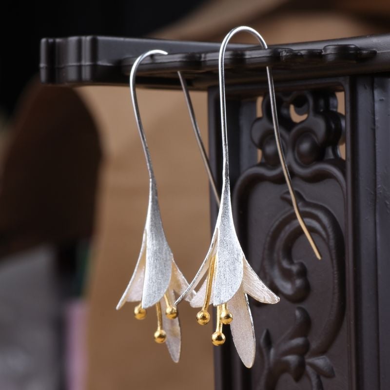 Boucles d'oreilles à clous en argent en forme de fleurs