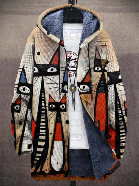 Kiara™ - Luxuriöse Kunstinspirierte Kapuzenjacke mit Reißverschluss