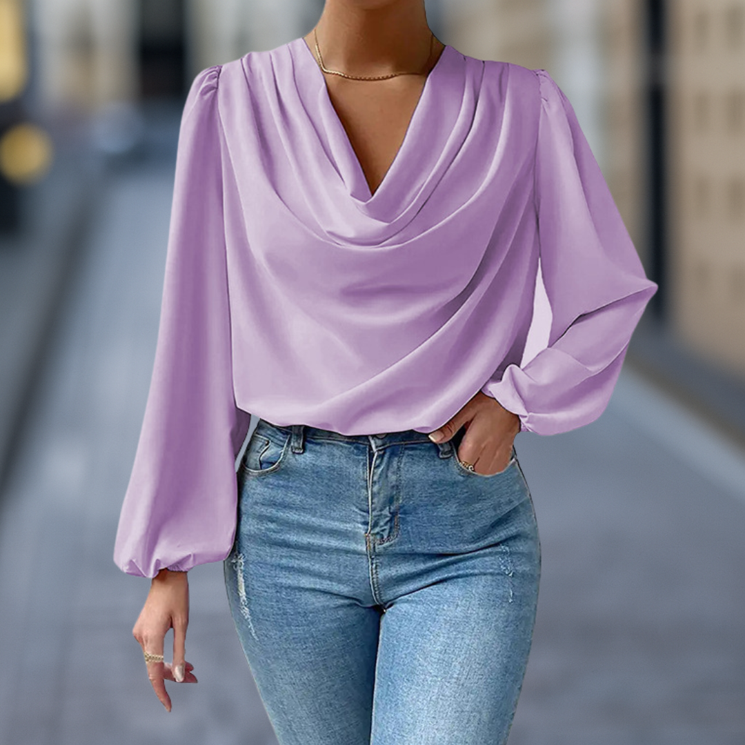 Celeste Luxe Elegant Draped Women's Blouse