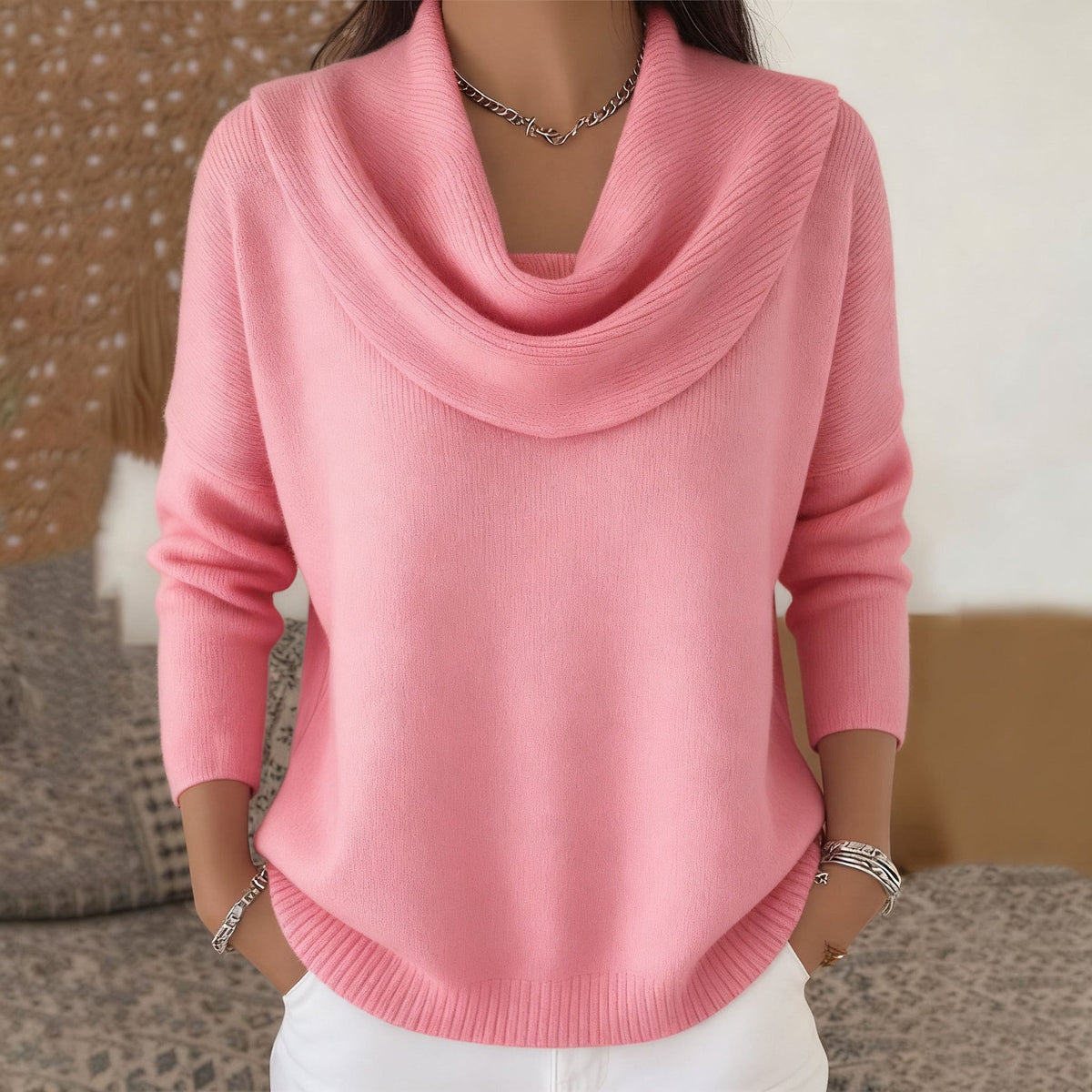 Julia | Draped Collar Sweater
