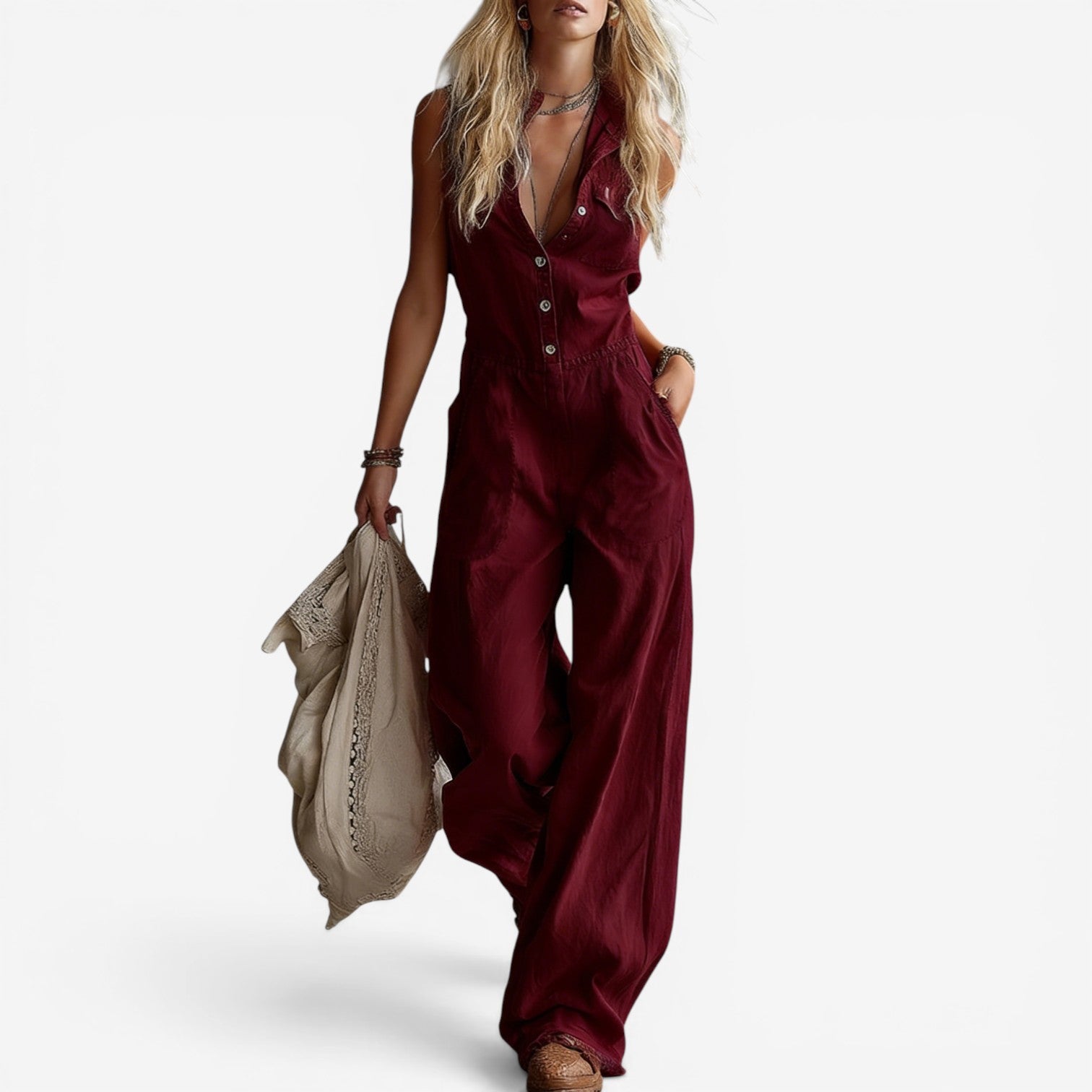Rowan™ Lino Front Button Jumpsuit