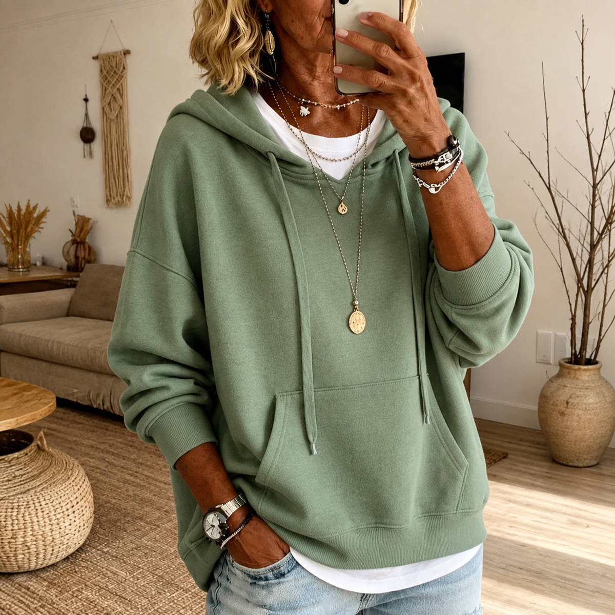 Amanda – Pull élégant vert sauge