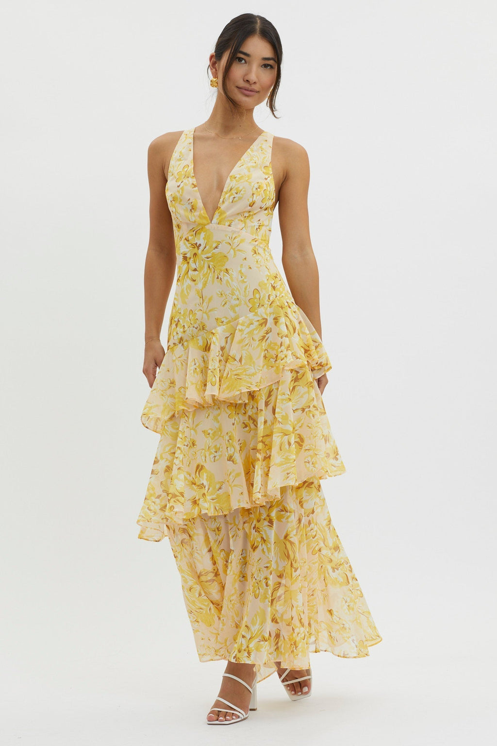 LISA | Floral Ruffled Maxi Dress