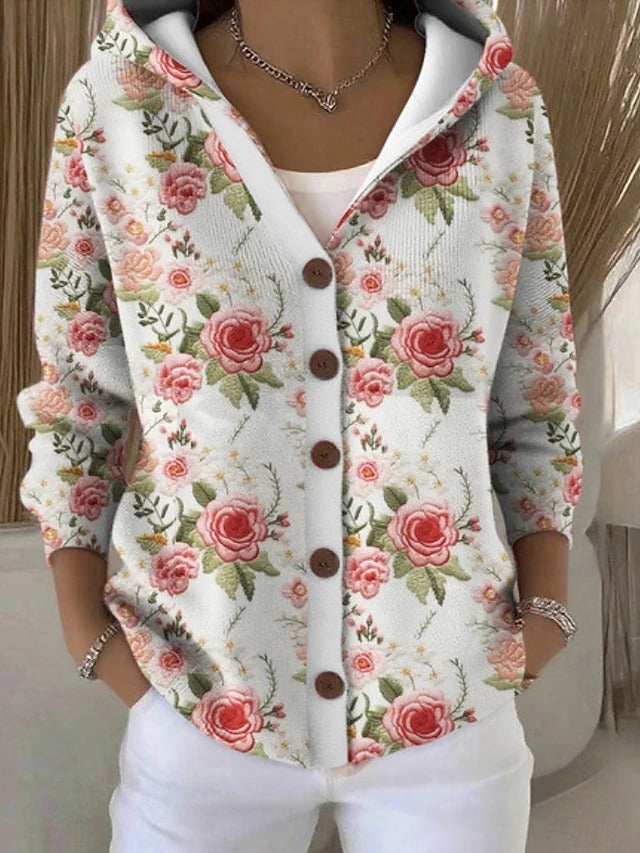 Paloma | Imprimé en Maille Veste à Capuche