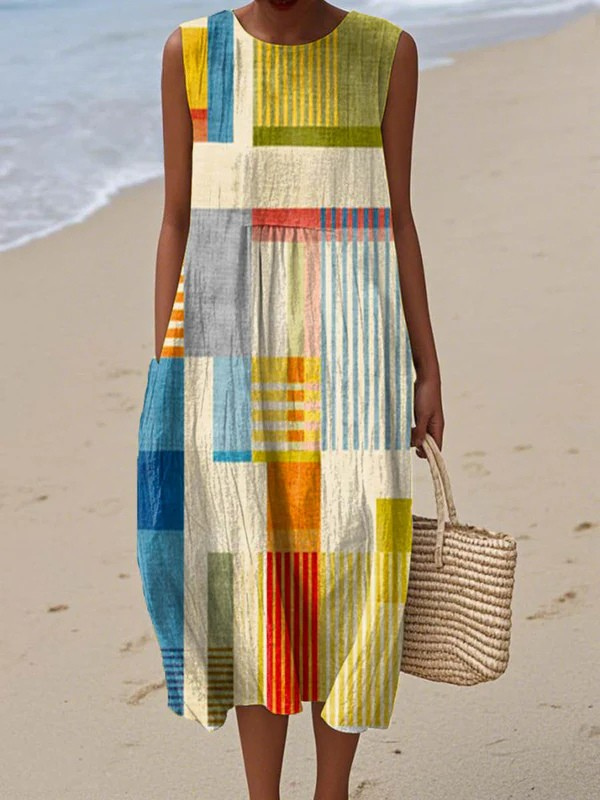 Eve™ Geometrisches Midi Kleid