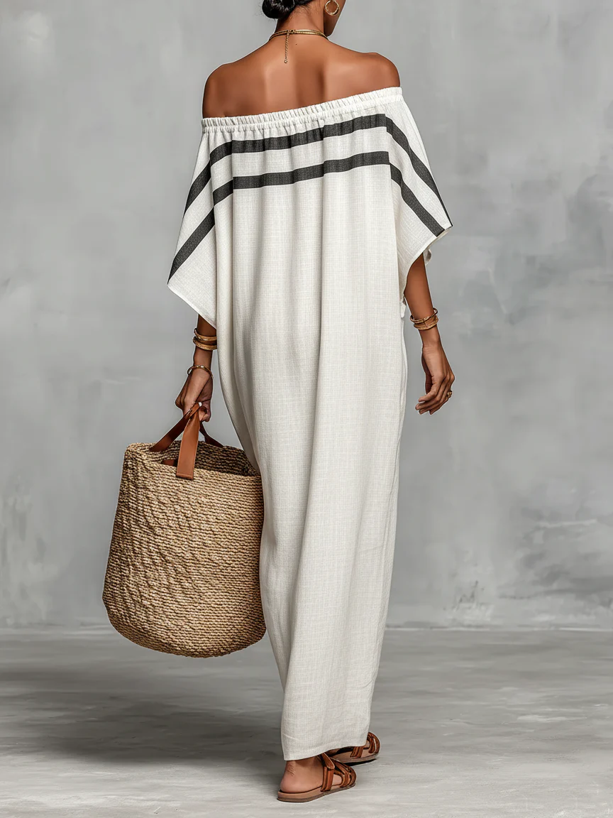 Aveline™ | Off-shoulder maxi dress with batwing sleeves