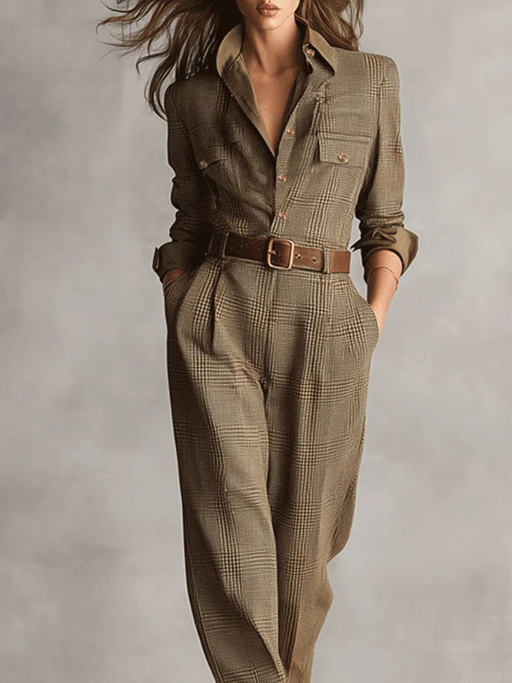 Anna™ || Eleganter karierter Overall