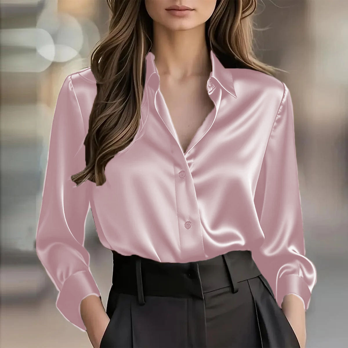 Soho Luxe Satin Blouse for Women