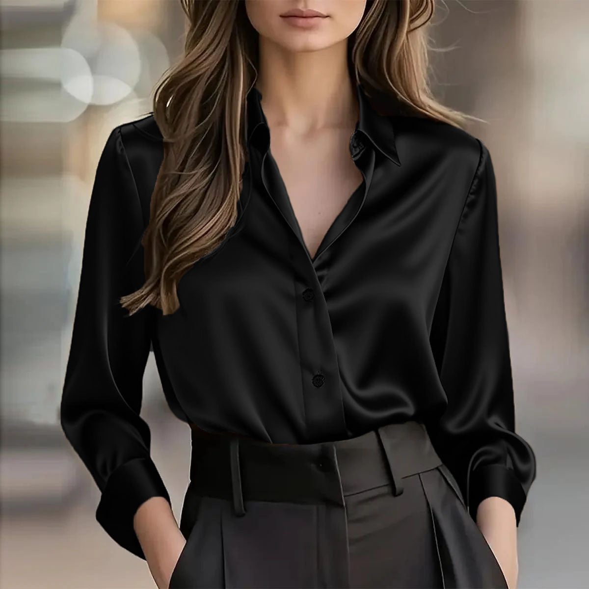 Soho Luxe Satin Blouse for Women