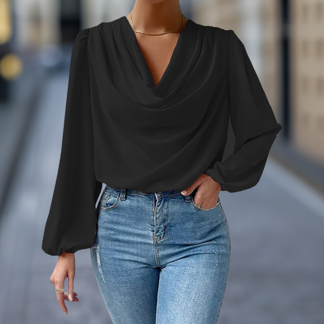 Celeste Luxe Elegant Draped Women's Blouse