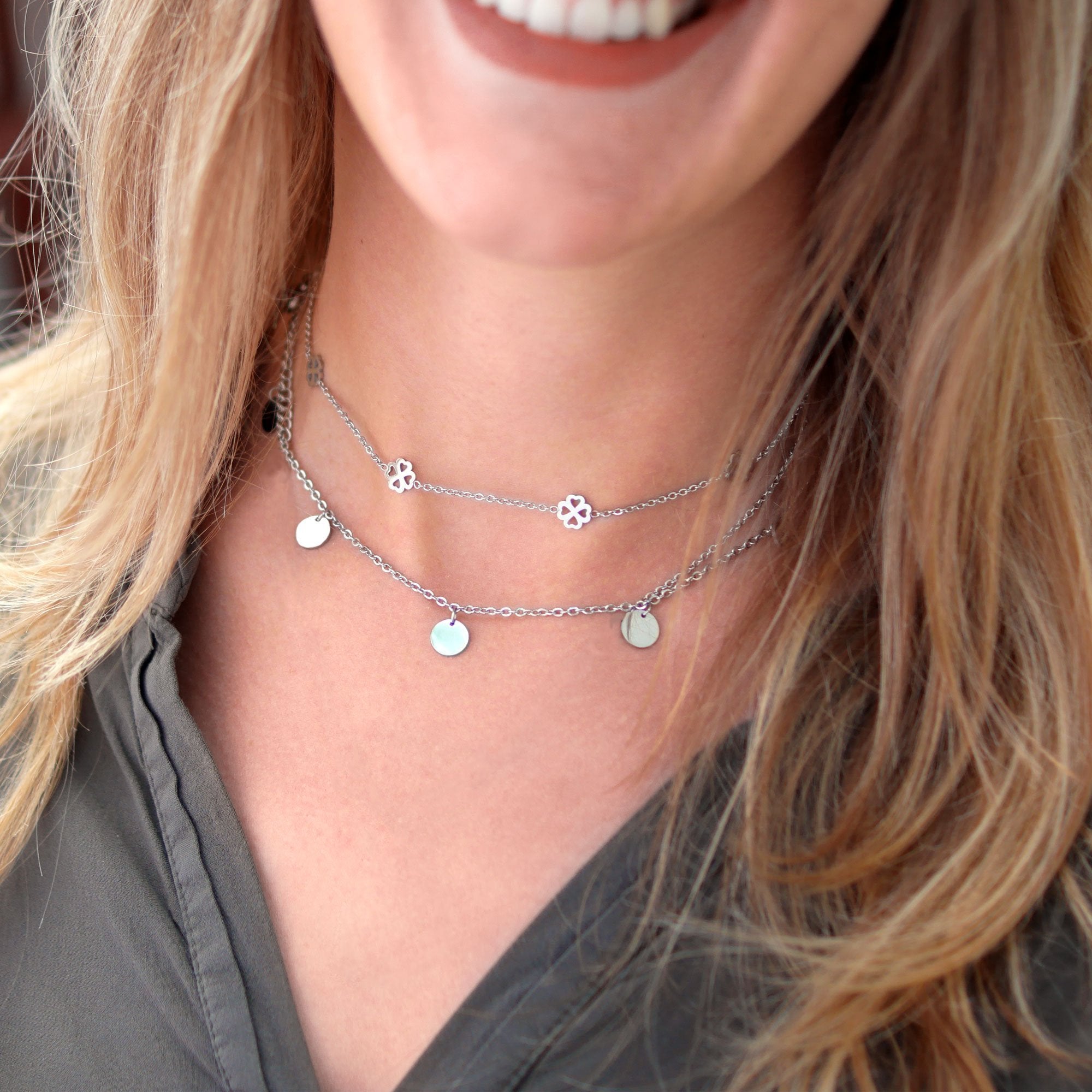 BonnyBliss necklace clover leaf silver