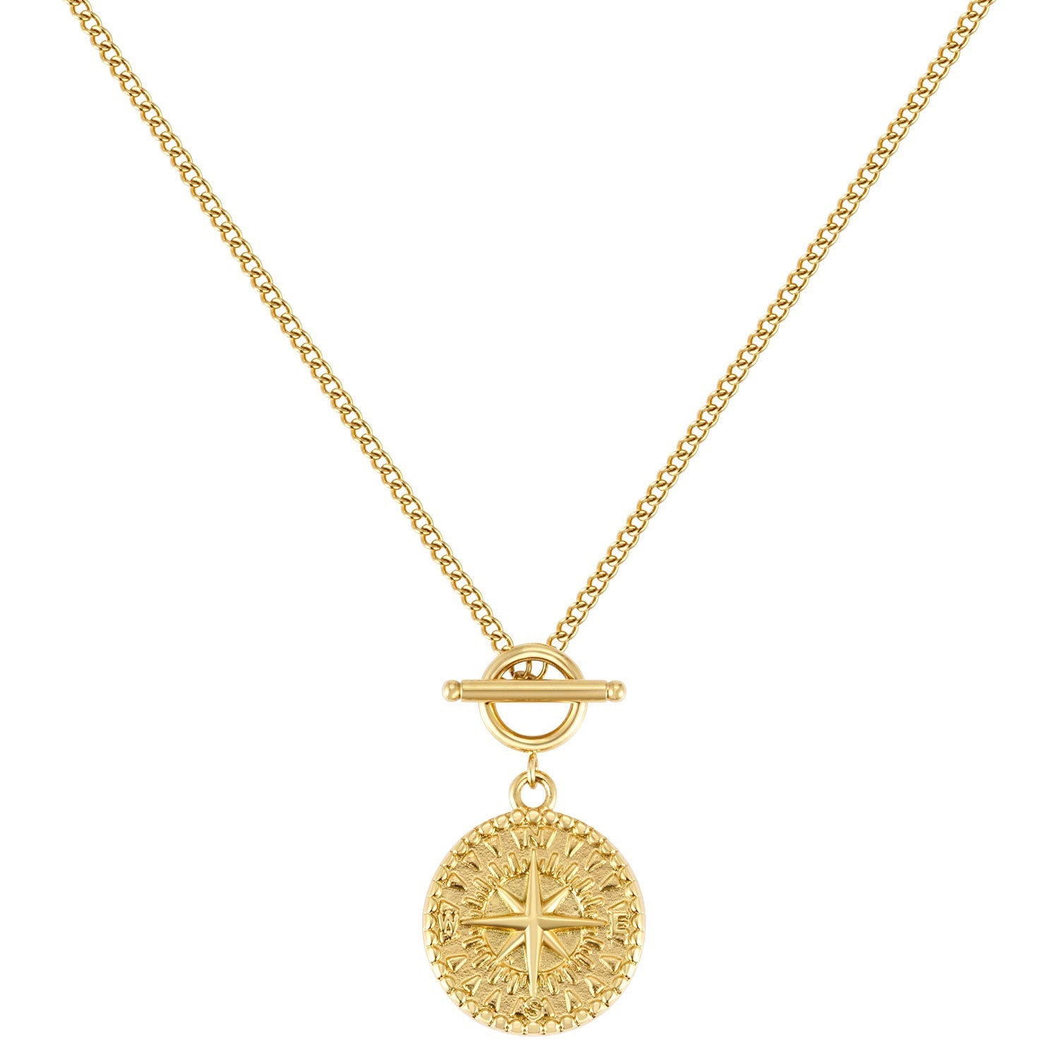 BonnyCompass necklace with compass pendant gold