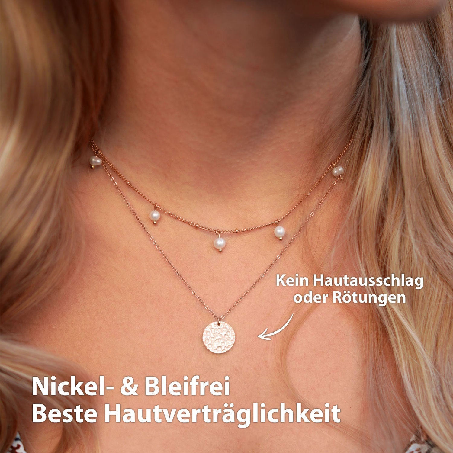 BonnyMoonbase Kette mit Platte Rose