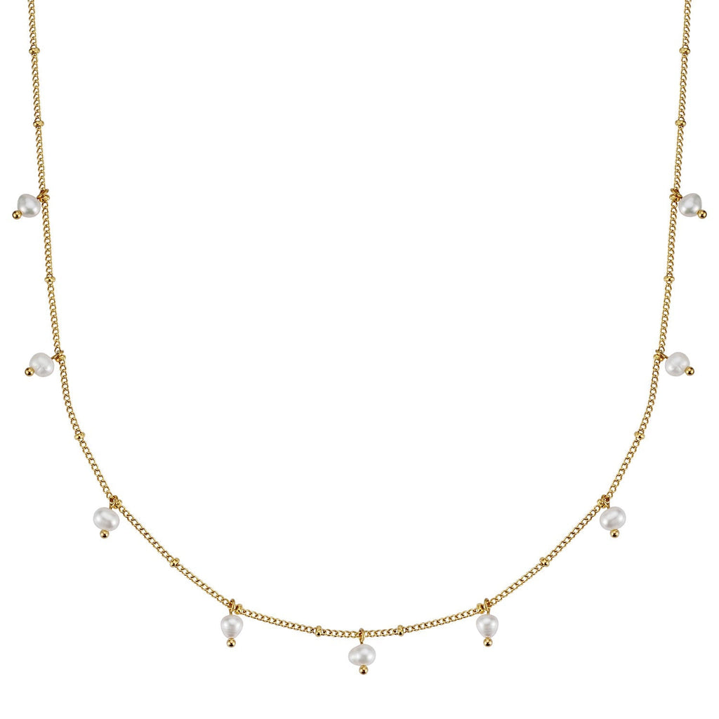 BonnyOcean Kette Gold mit echten Süßwasserperlen