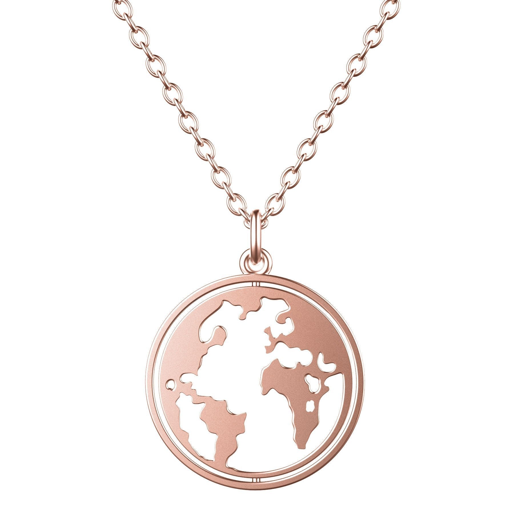 BonnyWorld Kette mit rotierbarer Weltkugel Rose