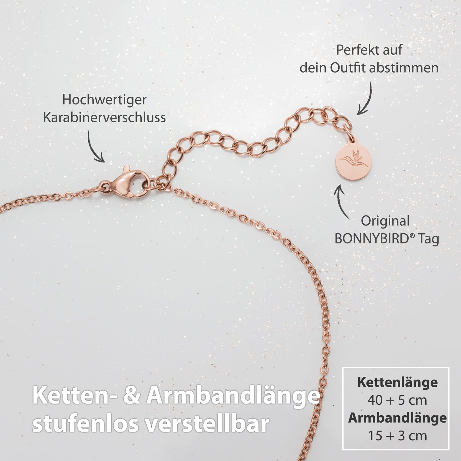 Bundle: BonnyWorld globe necklace + rose gold bracelet