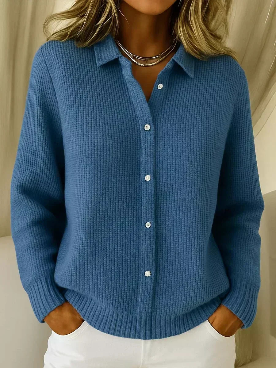 Carmela | Veste Texturée en Maille avec Boutons