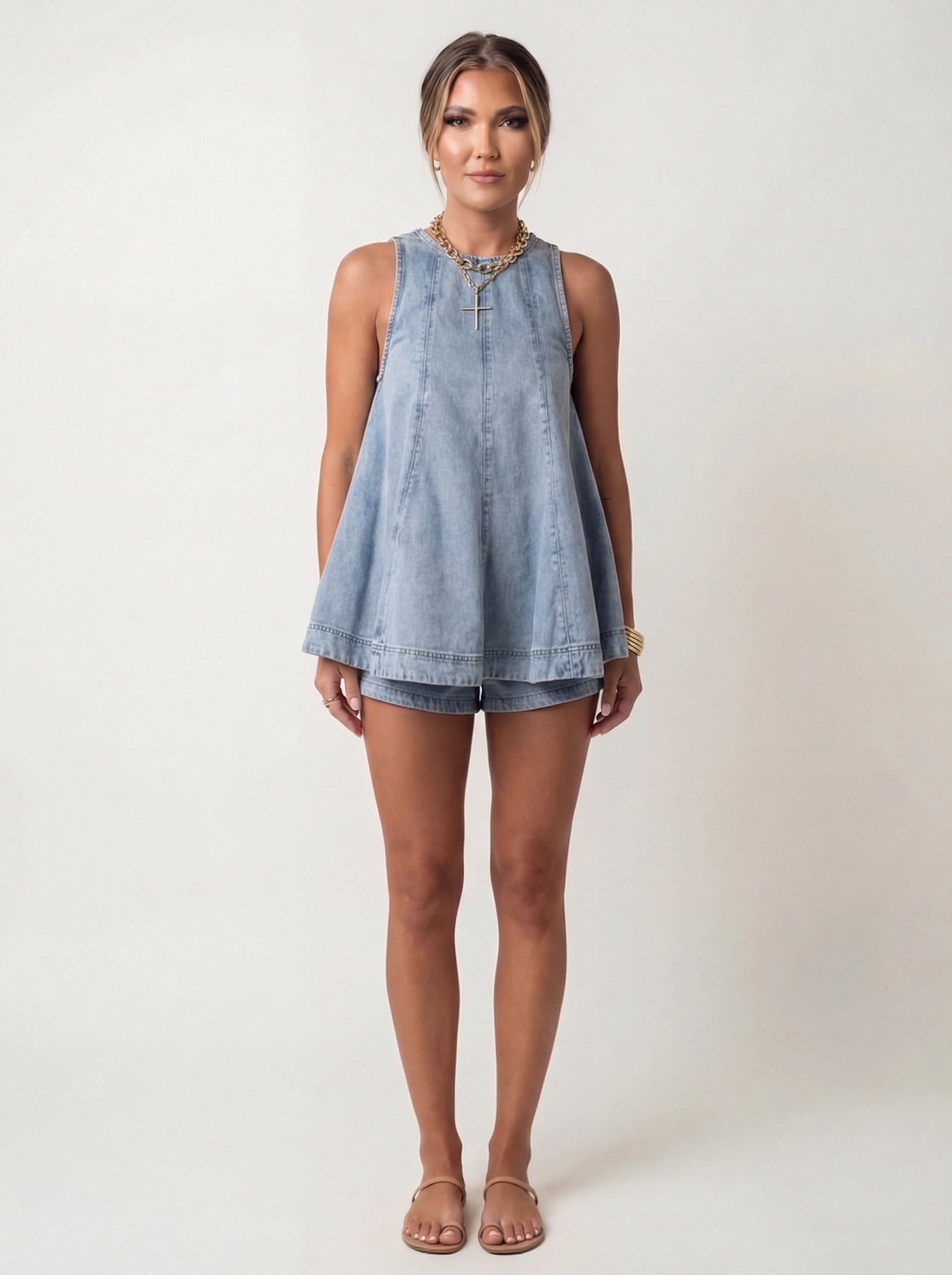 Two piece denim outfit