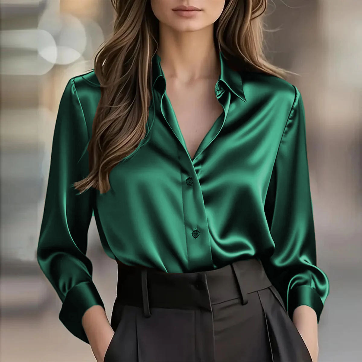Soho Luxe Satin Blouse for Women