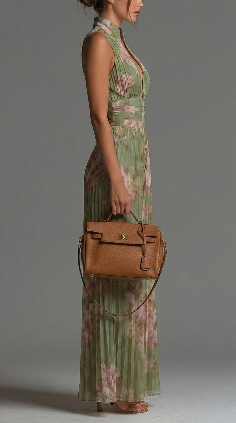 Zsófia Floral Pleated Chiffon Jumpsuit