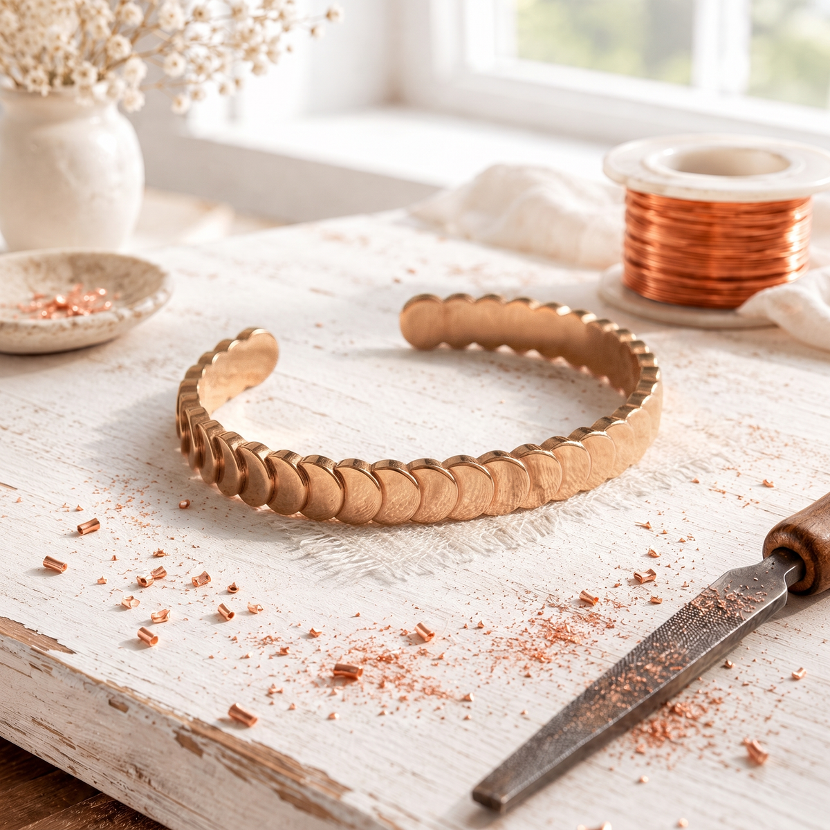 Bracelet en Cuivre Rose Shingle