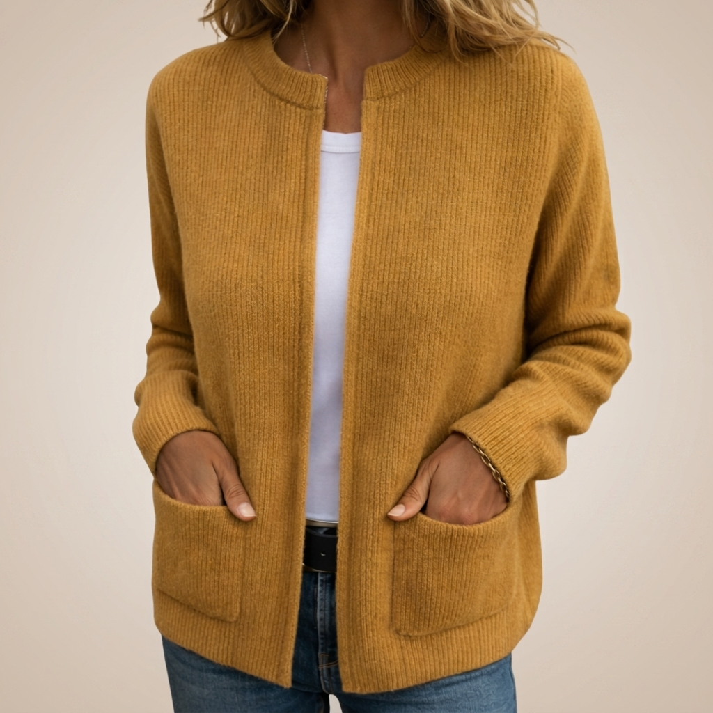 Elise™ | Warme Strickjacke mit Reißverschluss & Taschen