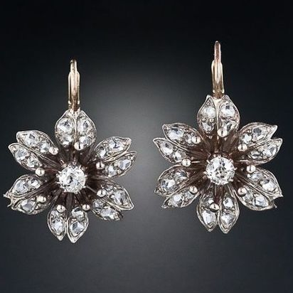 Retro Floral Crystal Earrings