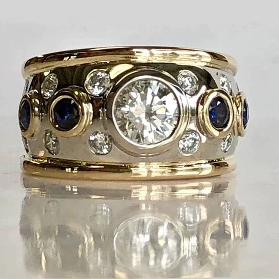 Bague vintage sertie de zircons
