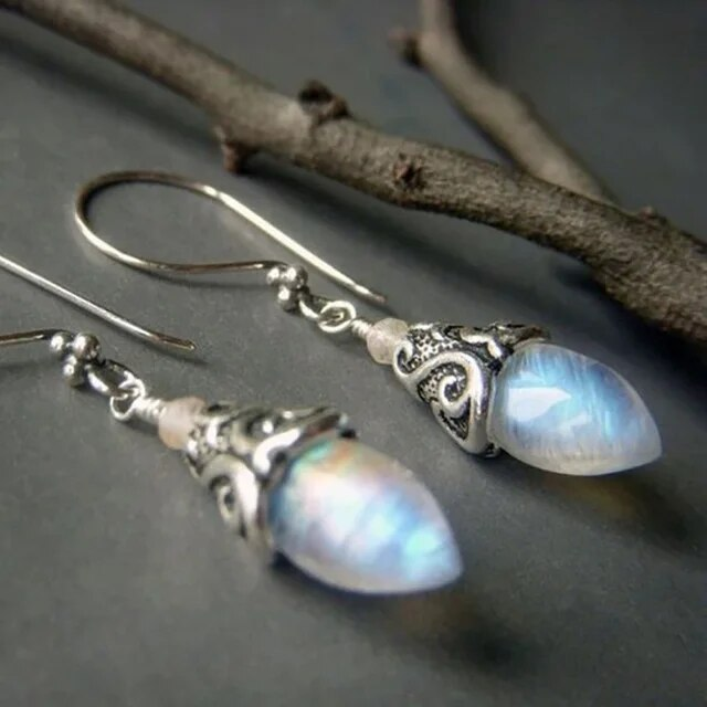 Boucles d'oreilles vintage « Silbermond » en cristal