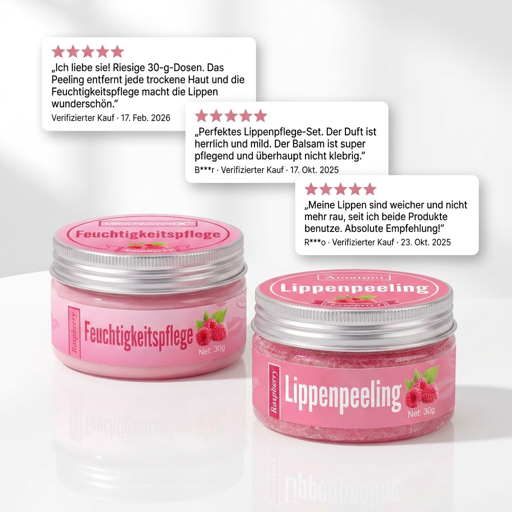 Lippen-Duo Himbeere – Peeling & Pflege (2 × 30 g)