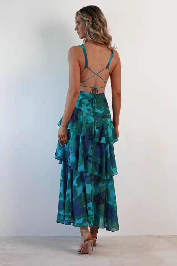 LISA | Floral Ruffled Maxi Dress