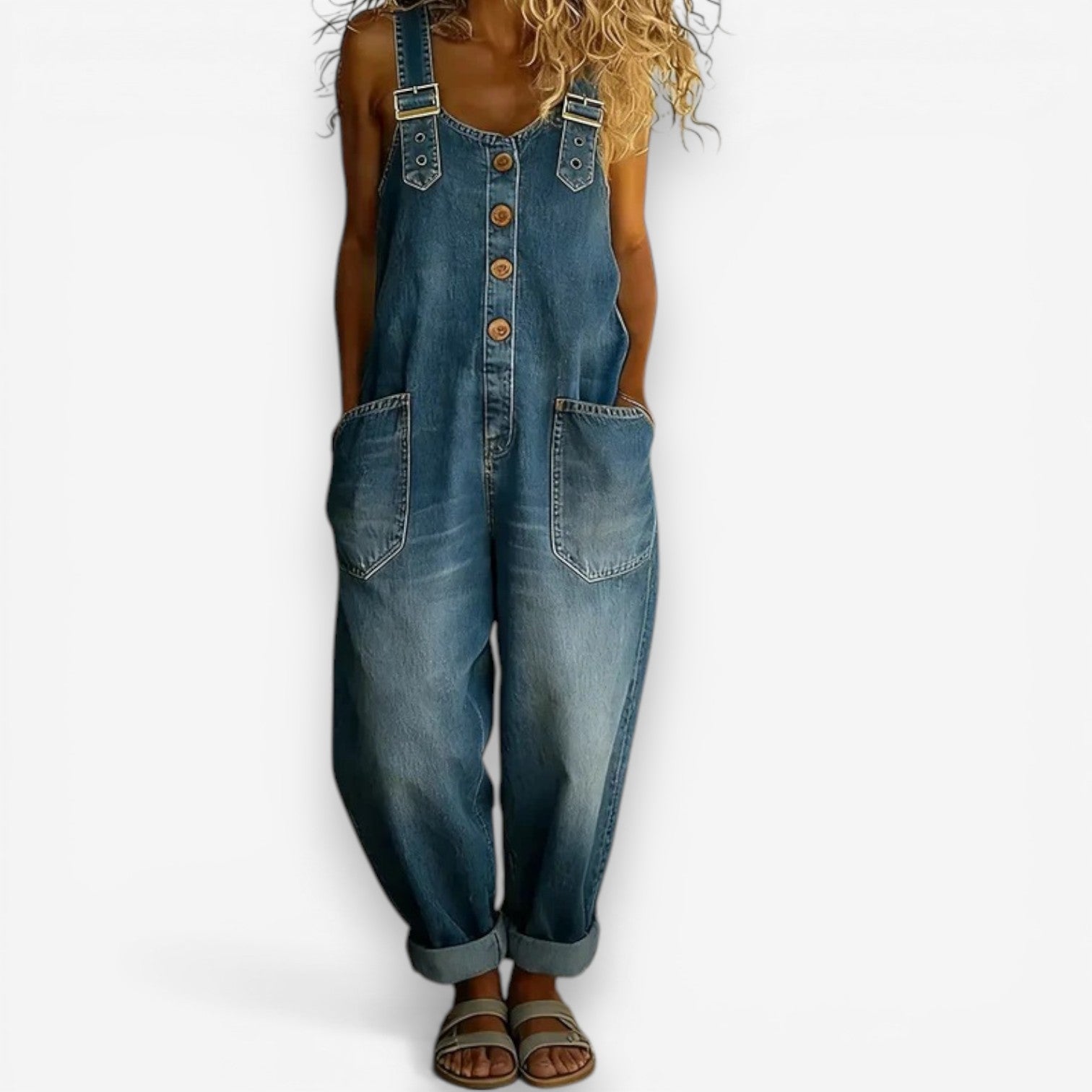 Casey™ Wide-Leg Denim Overalls