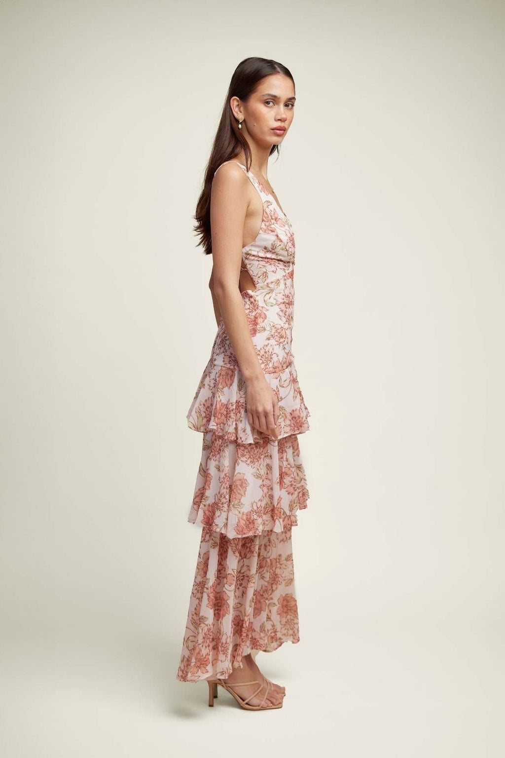 LISA | Floral Ruffled Maxi Dress