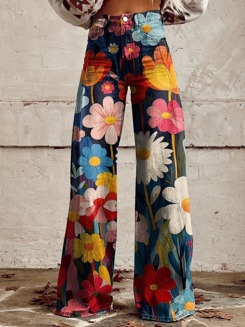 Léna - Lockere Blumenmuster-Hosen