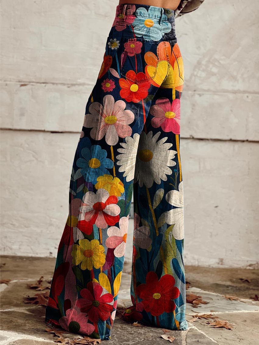 Léna - Loose floral pattern trousers