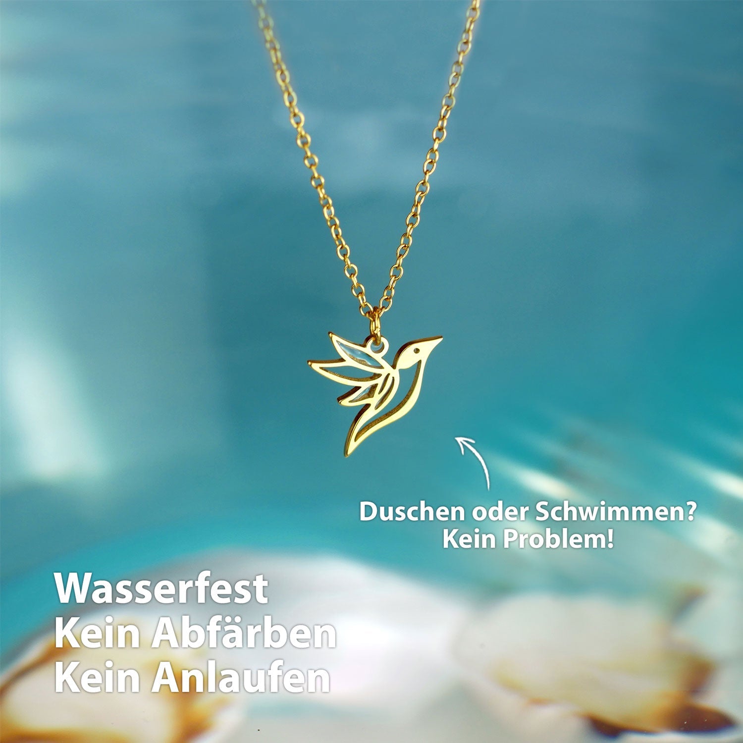 BonnyColibri Necklace Hummingbird Gold