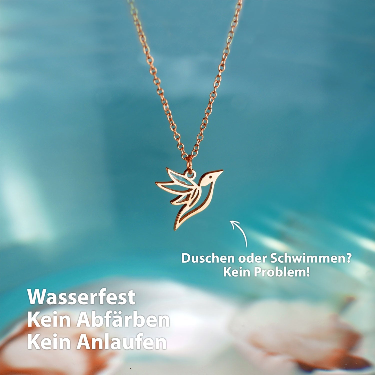 BonnyColibri necklace hummingbird rose gold