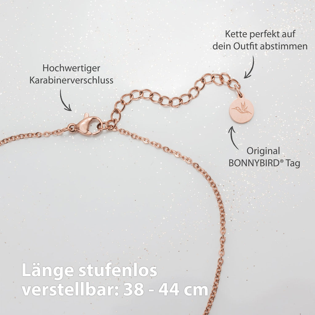 BonnyOcean Kette Rosegold mit echten Süßwasserperlen