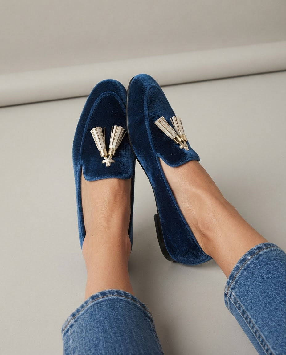Vittoria™ - Elegante Halbschuhe aus Velours in Blau