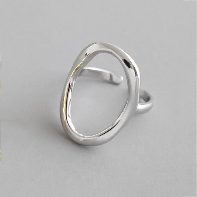 Bague ajustable en argent 925, d'une forme sphérique unique