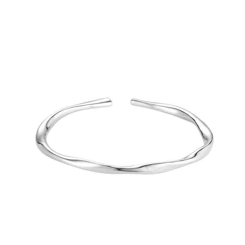 Bracelet rigide ajustable en argent 925, d'une forme unique
