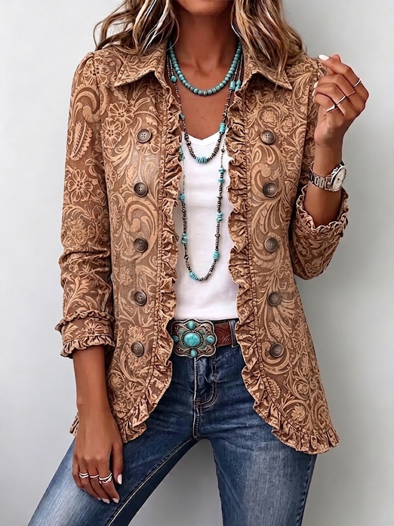 Concepción | Vintage-Blumenjacke mit Volants