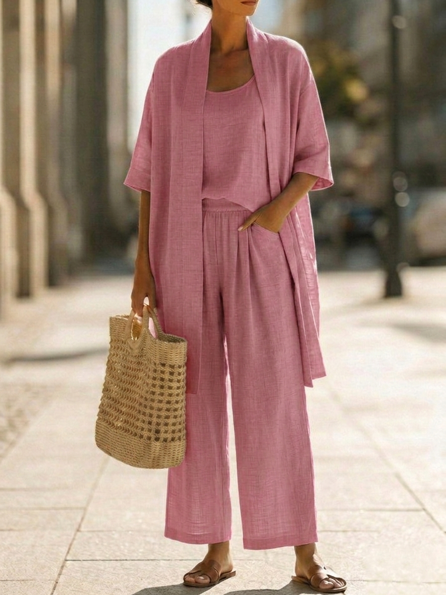 Isa | Practical 3-piece set made of linen and cotton