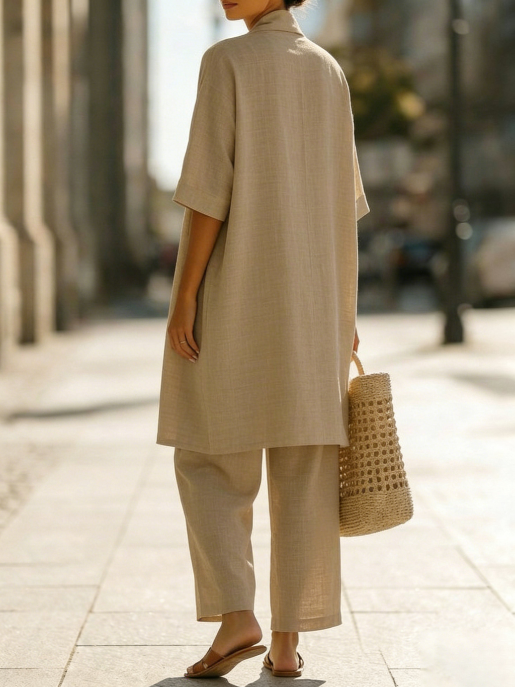 Isa | Practical 3-piece set made of linen and cotton