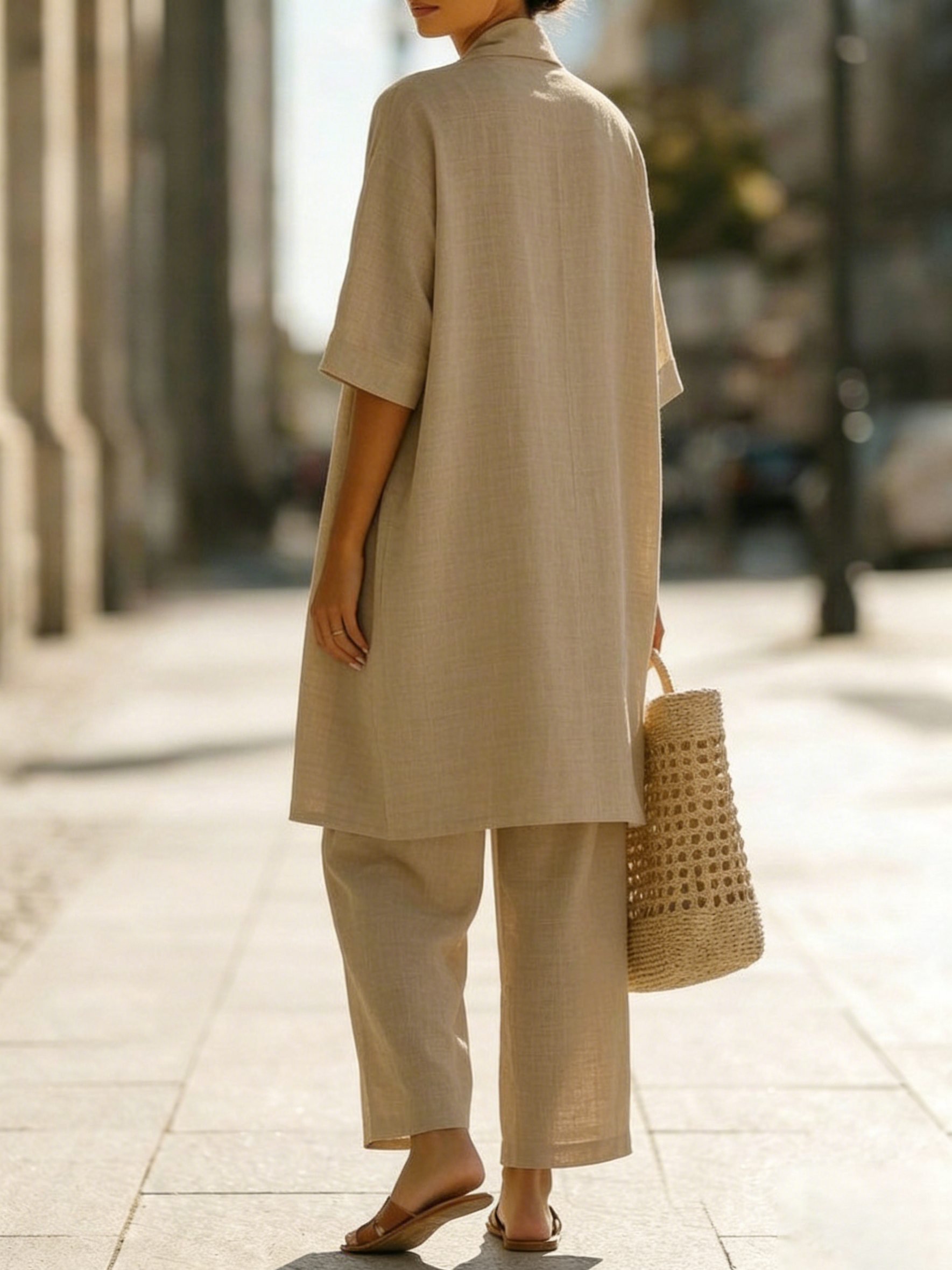 Isa | Practical 3-piece set made of linen and cotton