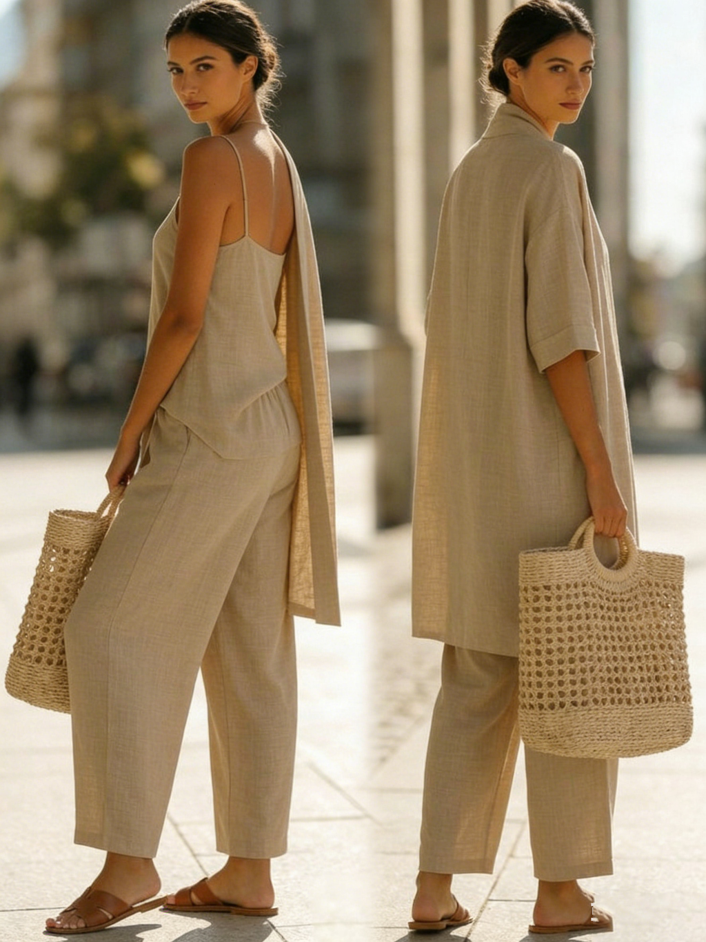 Isa | Practical 3-piece set made of linen and cotton