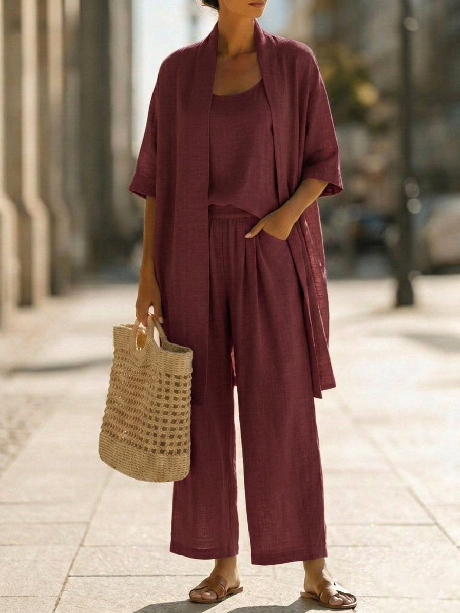 Isa | Practical 3-piece set made of linen and cotton
